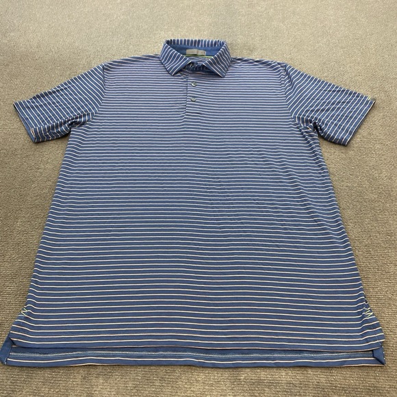Tasc Performance Polo Shirt Mens Medium Modal Blue‎ Striped Lightweight Golf - Picture 1 of 13